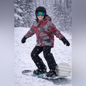 Burton Kids Winter Jacket - Red and Gray (size 10/12)